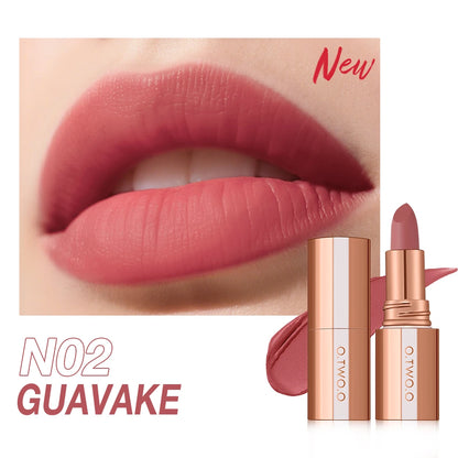 O.TWO.O Matte Lipstick Lip Tint 3 Colors Waterproof Long Lasting Non-stick Cup Sexy Highly Pigmented Velvet Lip Sticks Lip Stain